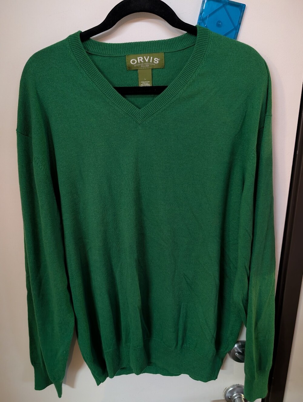 Orvis Men's Emerald Green V-Neck Sweater